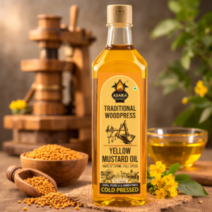 ASAKA Traditional Wood-Pressed Yellow Mustard Oil – 1 Litre